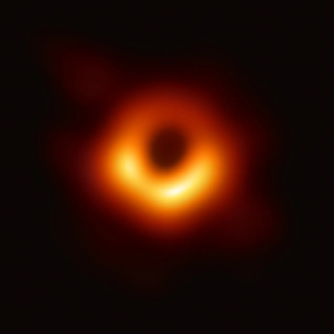 A glowing orange ring surrounding a dark center