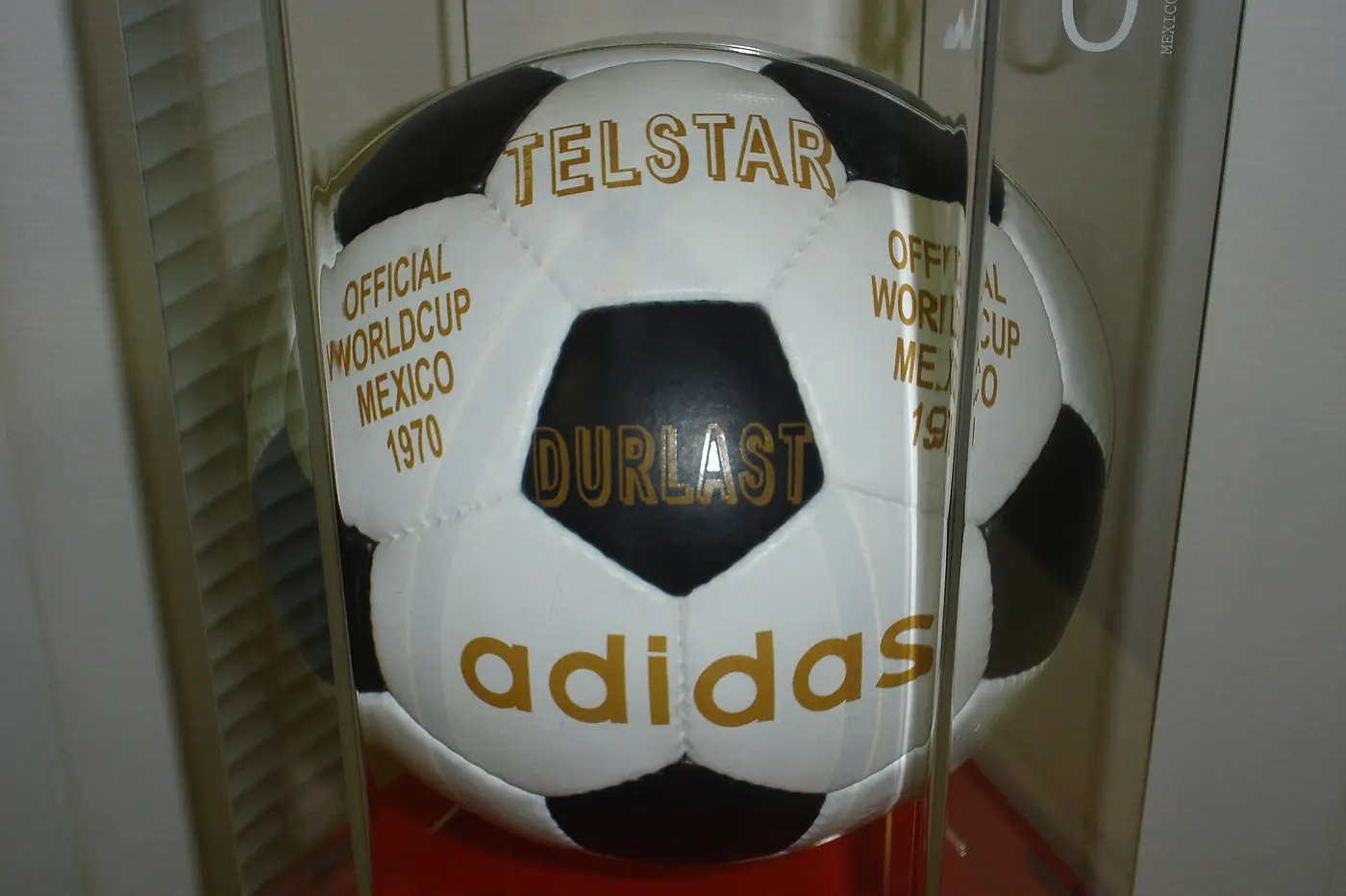 The Telstar, the official ball of the 1970 World Cup, made of black pentagons and white hexagons